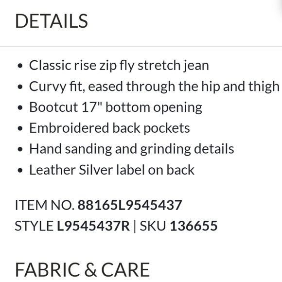 Silver Jeans Co. Natsuki Jeans Bootcut Classic Womens Bohemian Western Chic - Picture 15 of 16